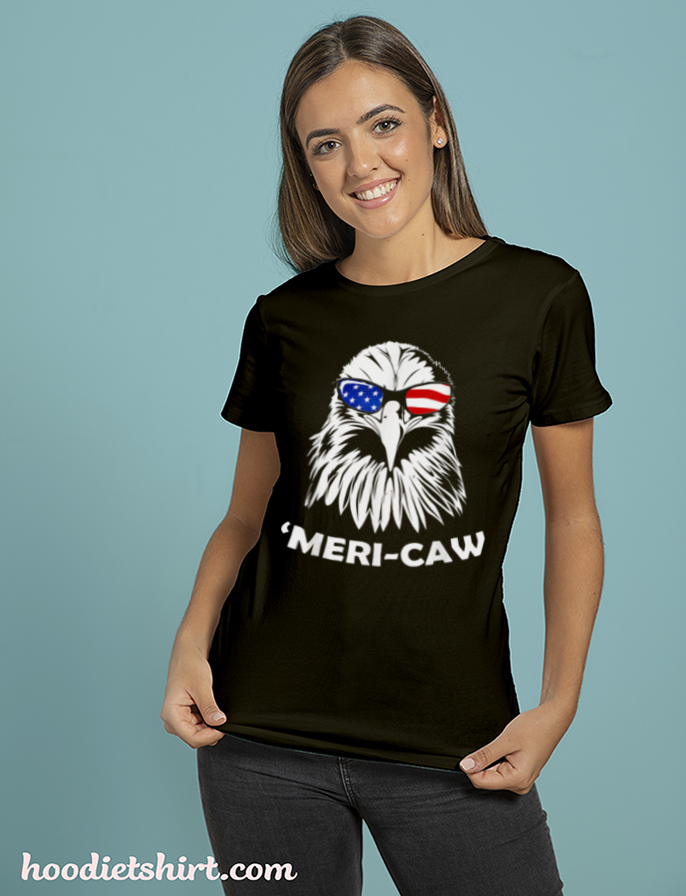 Mericaw Patriotic Eagle Flag American USA 4th Of July T-Shirt