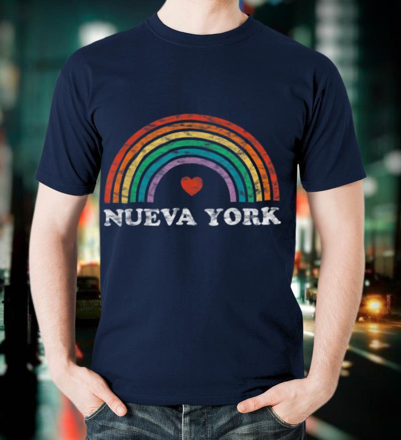 Nueva York Retro Rainbow Heart T Shirt