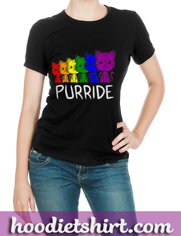 Purride Rainbow Flag Cats Homosexual Lesbian Gay Pride T-Shirt