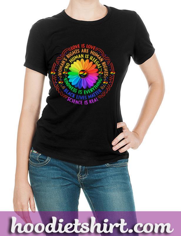 Rainbow Black Lives Matter Science LGBT Pride Flower T Shirt