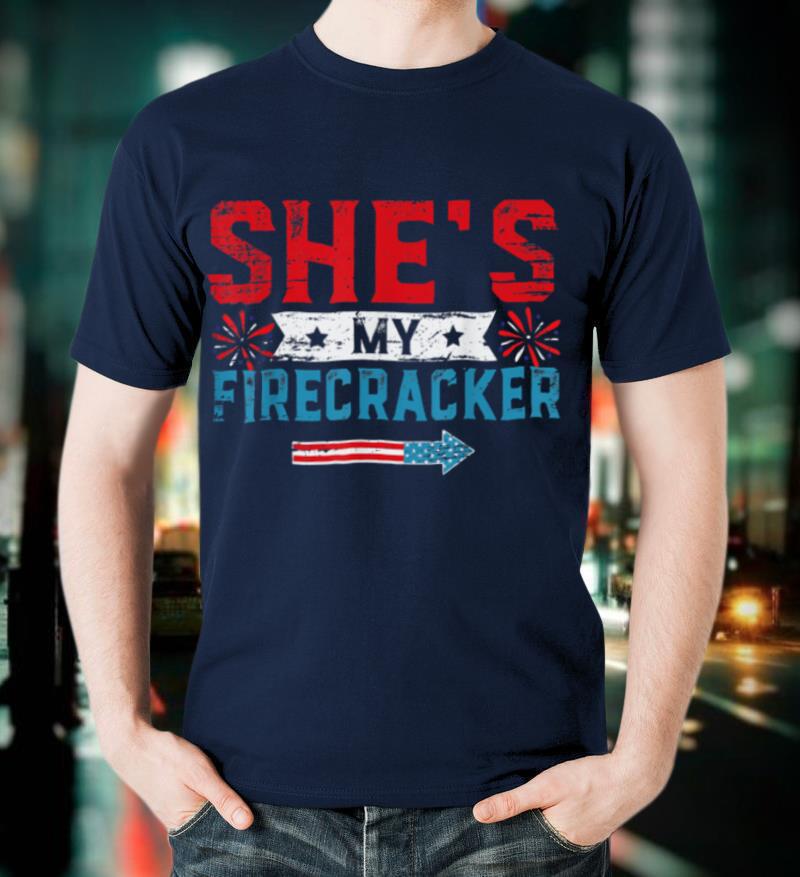 She's My Firecracker His And Hers 4th July Matching Couples T Shirt