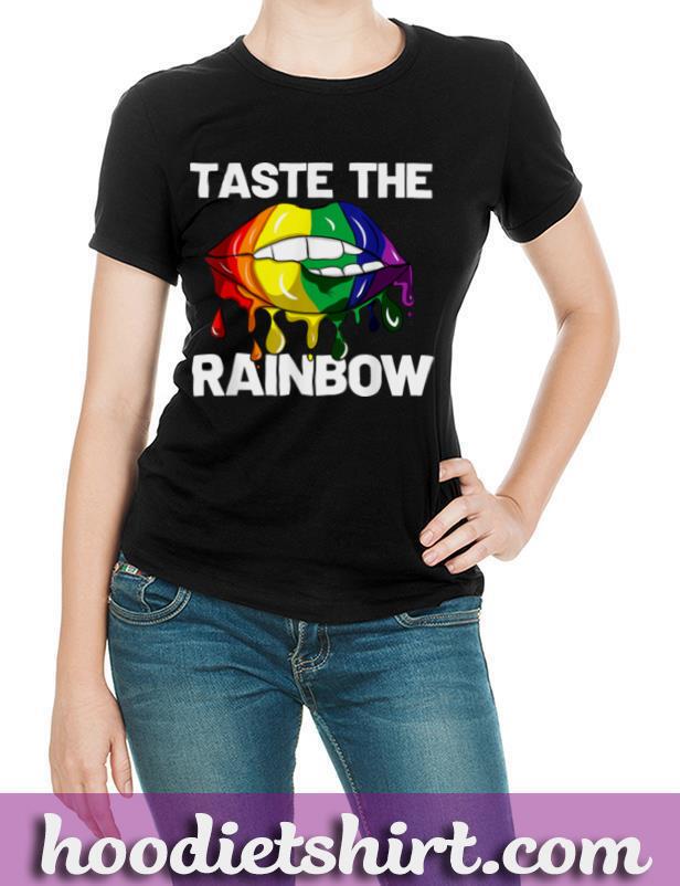 Taste The Rainbow Lips Mouth LGBT Gay Lesbian Pride CSD Bi T-Shirt