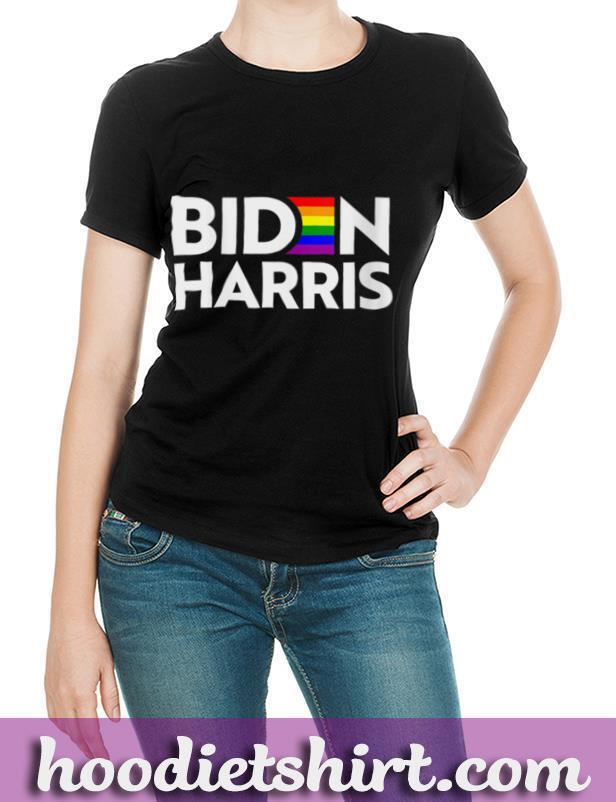 Womens Vote Biden Harris President LGBT LGBTQ Pride Flag Joe Kamala V Neck T-Shirt