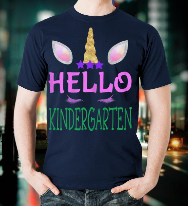 1st Day Of Kindergarten Unicorn Hello Kindergarten Girls T-Shirt