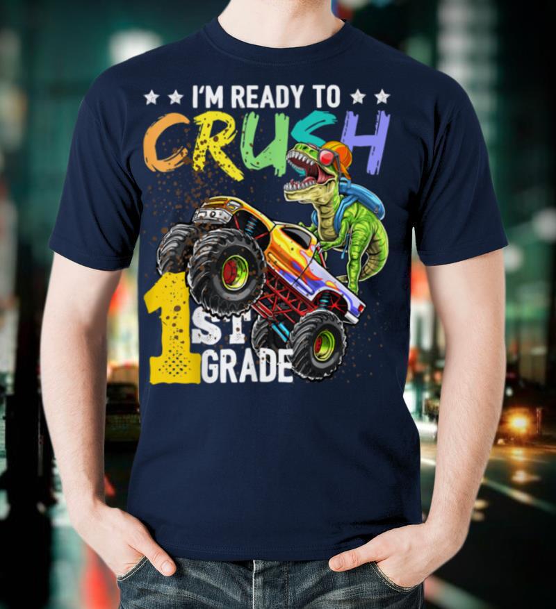 1st Grade Dinosaur Monster Truck Back to School Boys Gift T Shirt