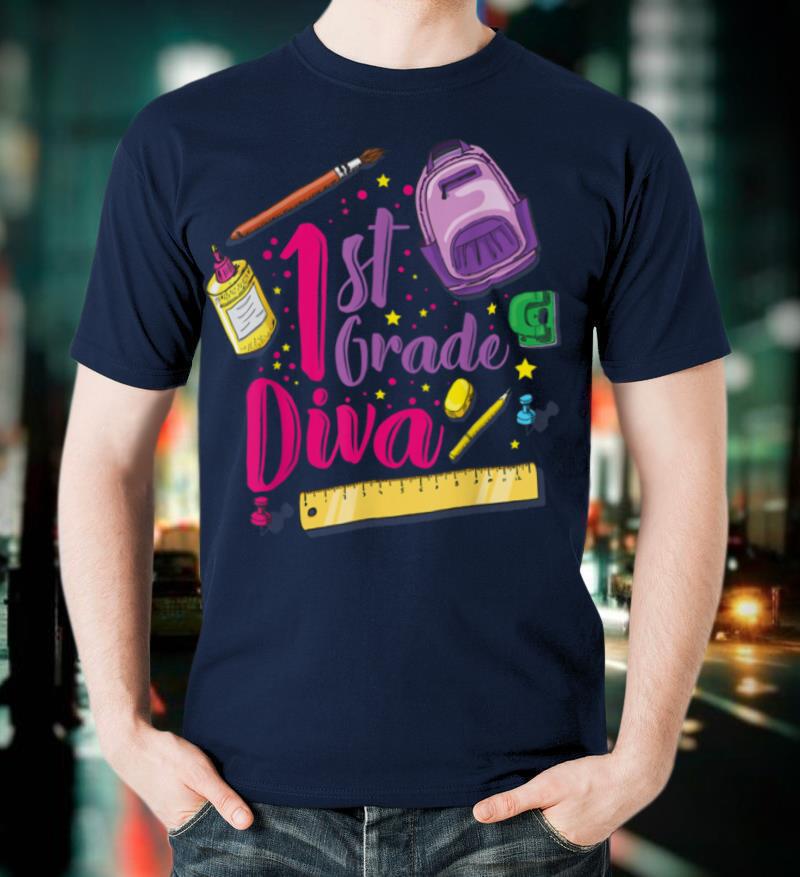 1st Grade Diva Shirt First Day of School Girl Clothes Gift T Shirt
