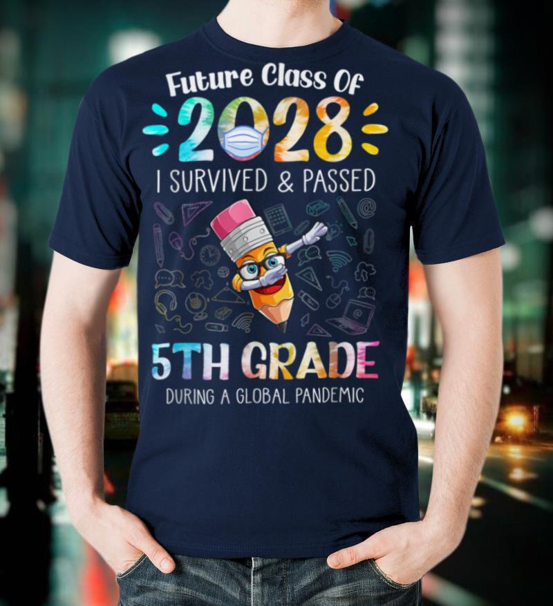 1ydy Colourful Class of 2028 Fifth Grade Back to School T-Shirt