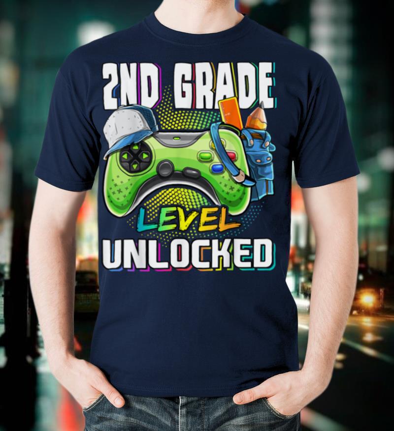 2nd Grade Level Unlocked Video Game Back to School Boys T Shirt