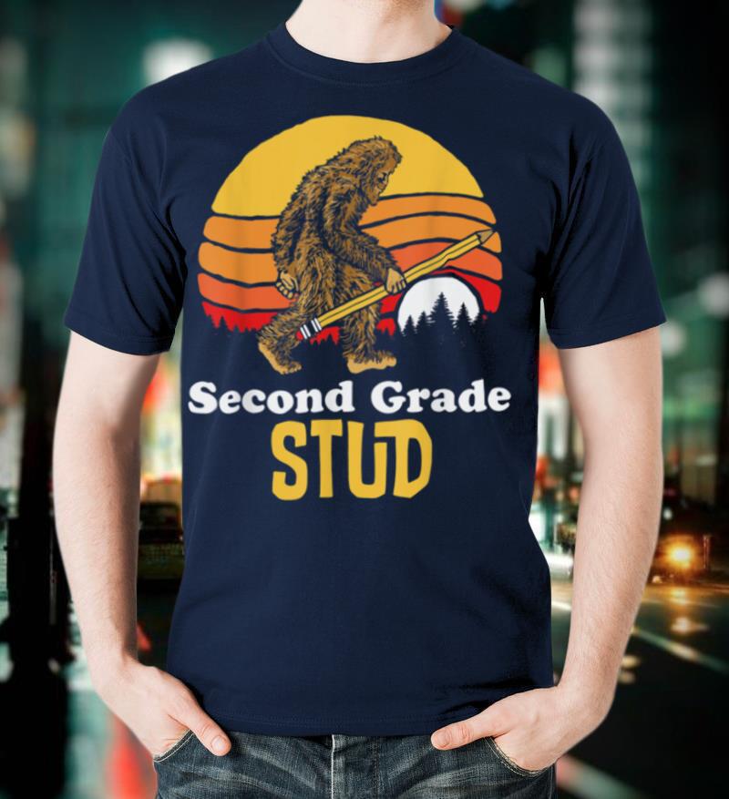 Bigfoot Back to School Second Grade Stud! Funny Sasquatch T-Shirt