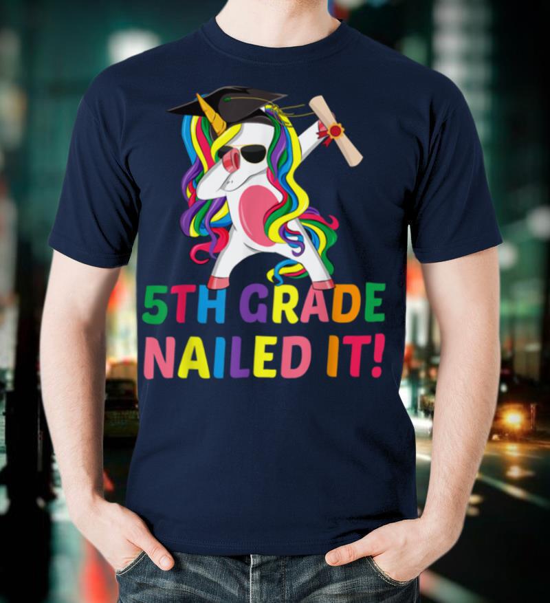 Dabbing Unicorn 5th Grade Tshirt Girls Boys Graduation Gift T-Shirt
