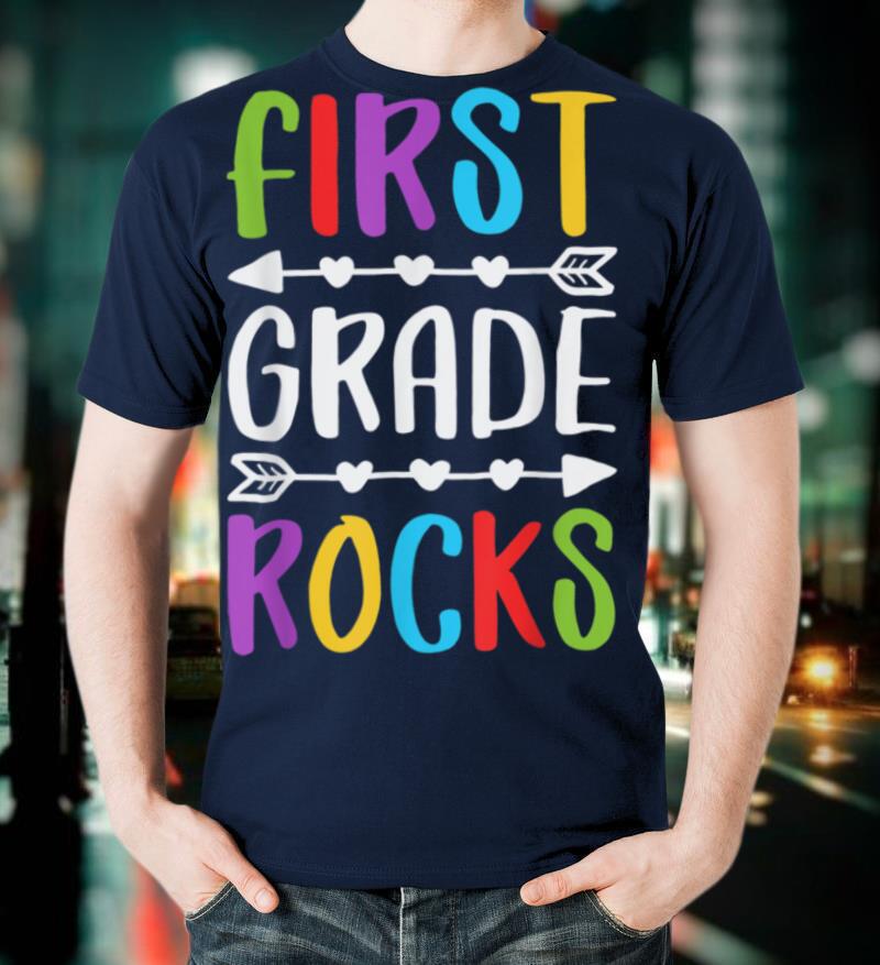 First Grade Rocks T Shirt 1st Grade Back To School Gift T Shirt
