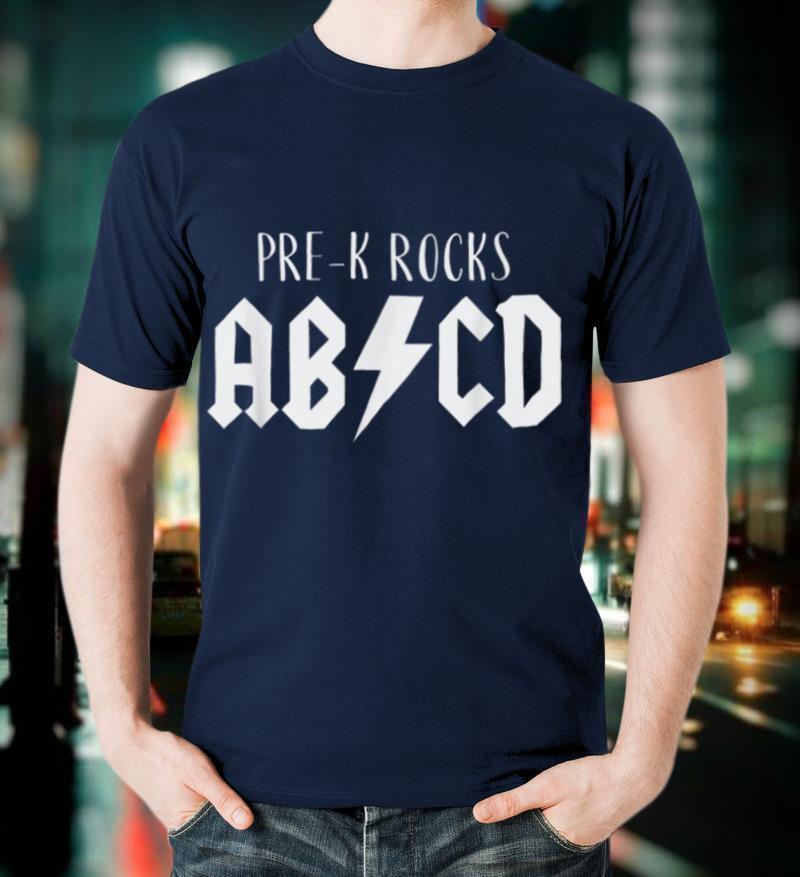 Funny Pre K Teacher Shirt Cute Back to School Gift ABCD Rock