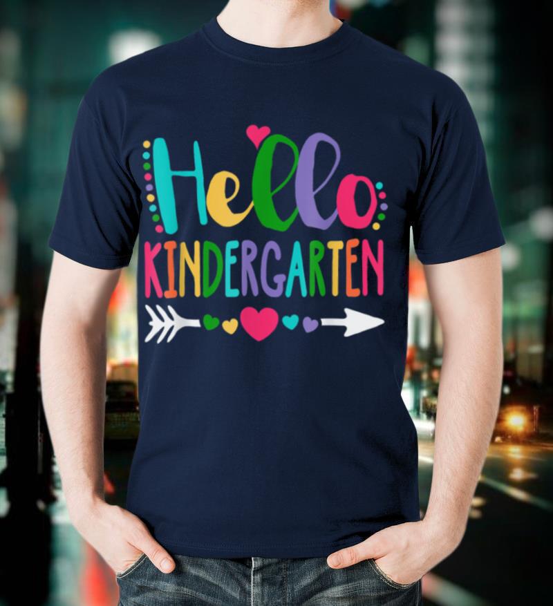 Hello Kindergarten Heart Teacher Student Back To School T Shirt