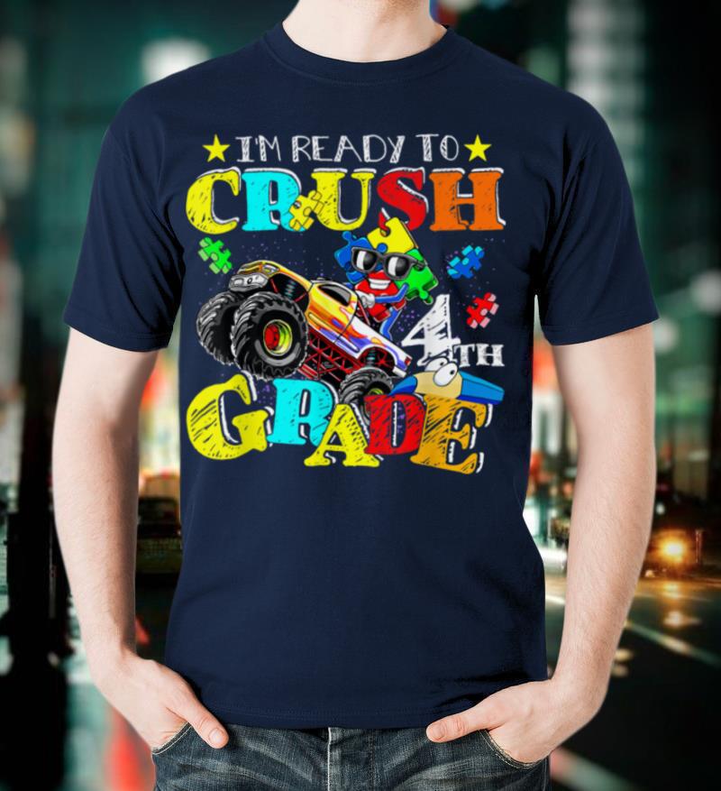 I'm Ready To crush 4th Grade with funny Puzzle Boy T-Shirt