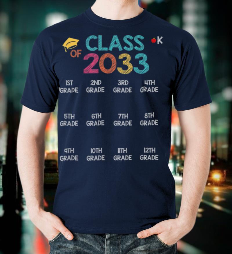 K 12th Grade Hand Prints Space Graduation Class Of 2033 T Shirt