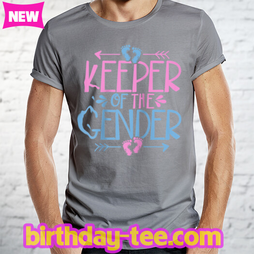 Keeper of the Gender Cute Gender Reveal Baby Shower Design Raglan Baseball Tee