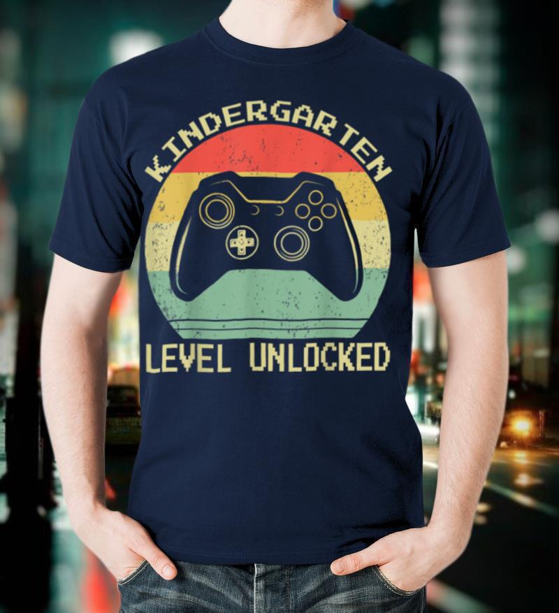 Kindergarten Level Unlocked Video Gamer Back to School Boys T Shirt