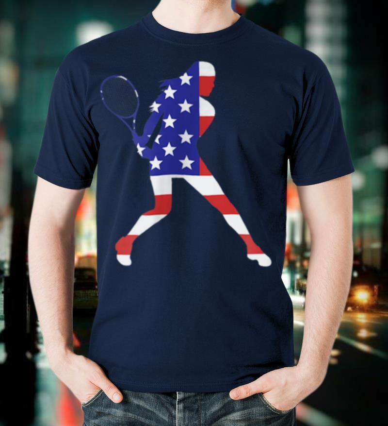 Patriotic American US Flag Fourth July Tennis T shirt
