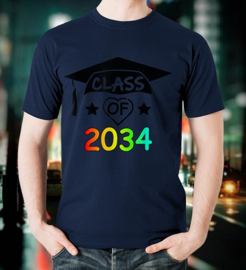 Pre K 12th Grade Hand Prints Space Graduation Class of 2034 T Shirt