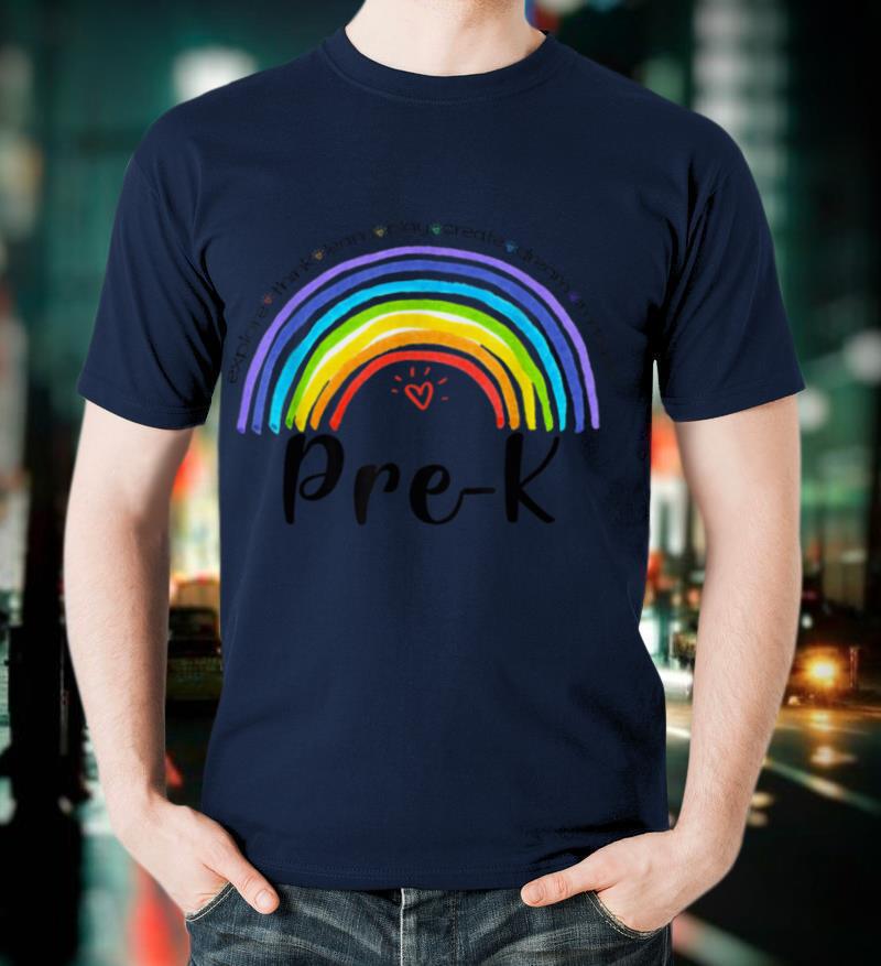 Pre K Back To School Rainbow Teacher Student Gift T Shirt