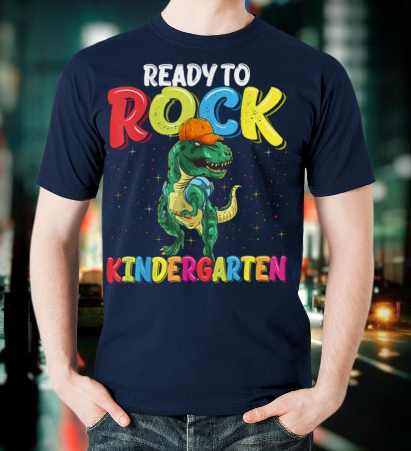 Ready To Rock Kindergarten Dinosaur Back To School Boys T Shirt