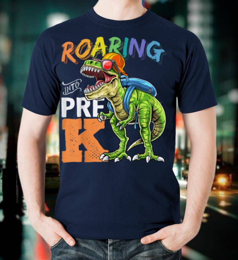 Roaring Pre K Dinosaur Back to School Backpack Boys Gift T Shirt