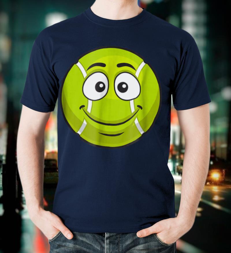 Smiling Tennis Ball Funny Novelty Gift Emoticon T shirt