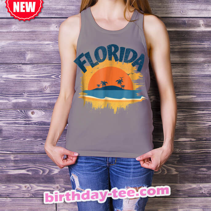 Vintage Florida Retro Tee Design Sunshine Men Women Kids