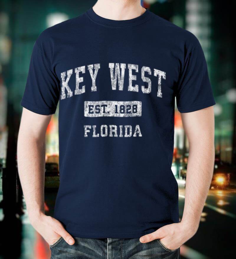 Key West Florida FL Vintage Established Sports Design T Shirt