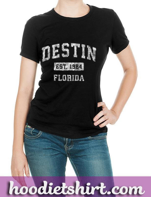 Destin Florida FL Vintage Established Sports Design T-Shirt