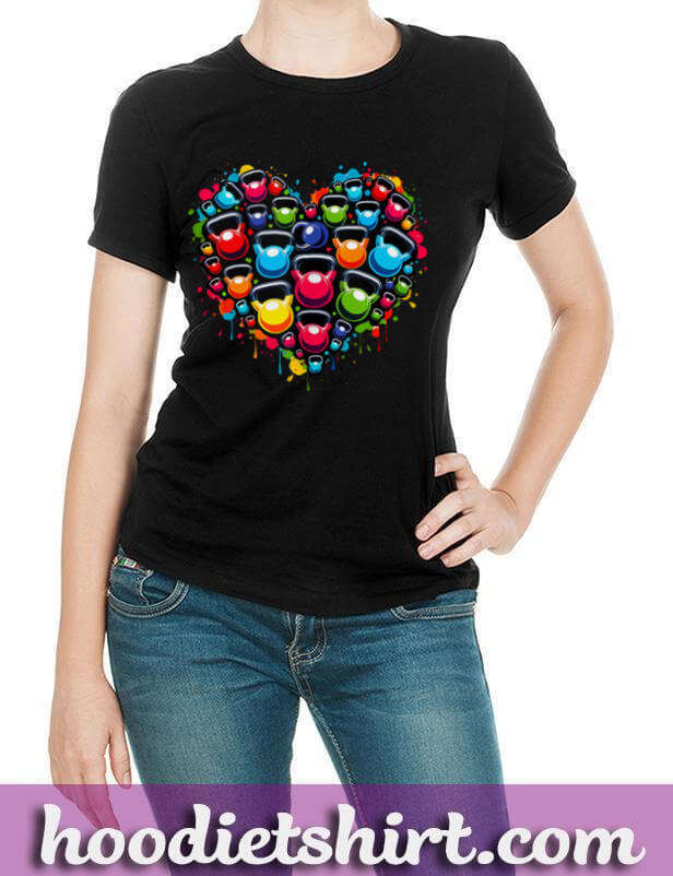 Heartful Kettlebells Color Explosion Valentine's Fitness Tee T-Shirt