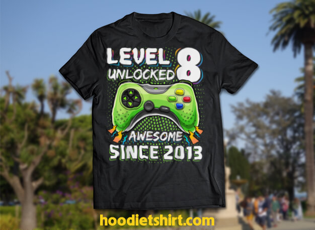 Level 8 Unlocked Awesome 2013 Video Game 8th Birthday Gift T-Shirt