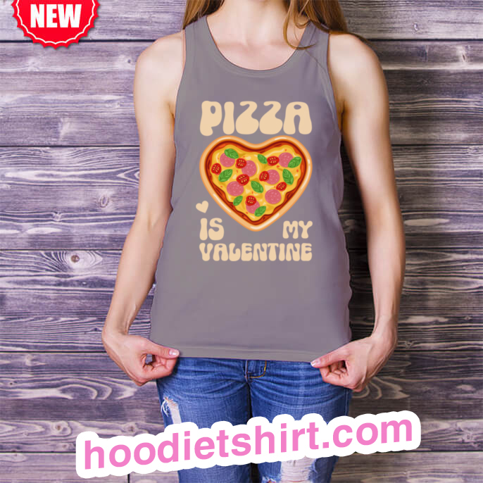 Pizza Is My Valentine Funny Valentines Day Heart Pizza Heart Long Sleeve T-Shirt