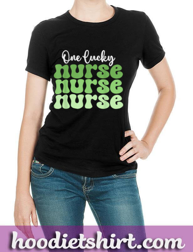 One Lucky Nurse Nicu Er Icu Peds Retro St Patricks Day Nurse T Shirt